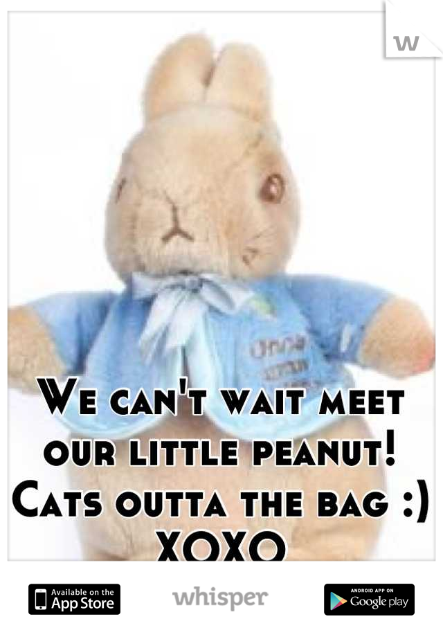 We can't wait meet our little peanut! Cats outta the bag :) XOXO