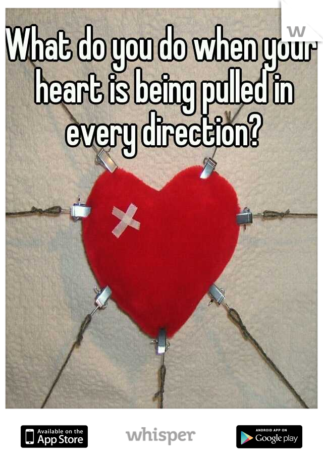 What do you do when your heart is being pulled in every direction?