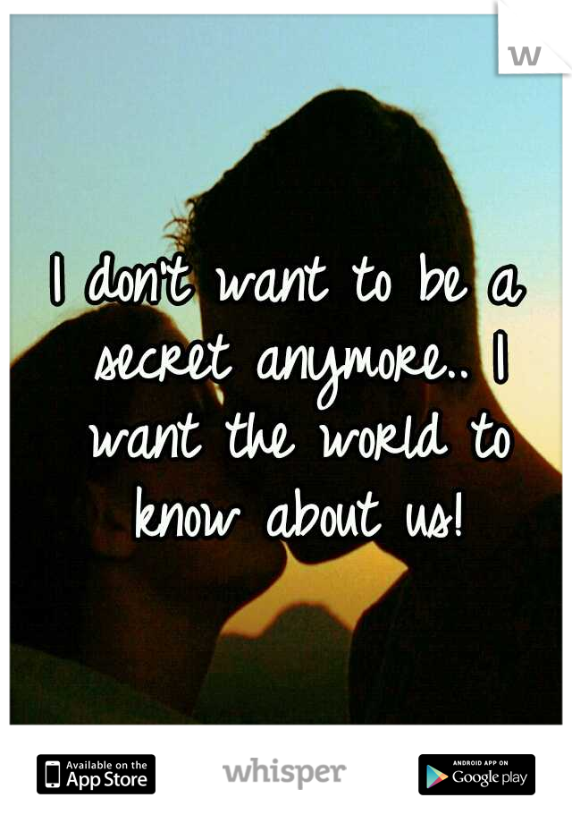 I don't want to be a secret anymore.. I want the world to know about us!