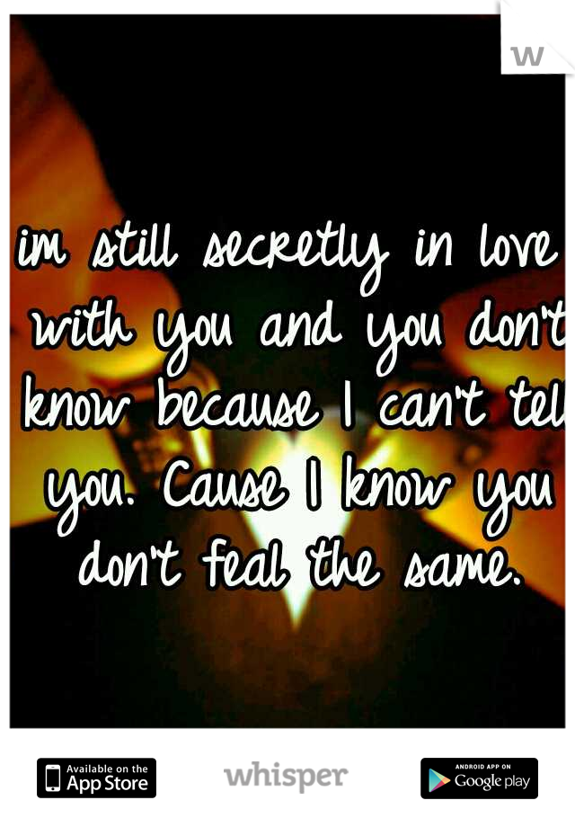 im still secretly in love with you and you don't know because I can't tell you. Cause I know you don't feal the same.