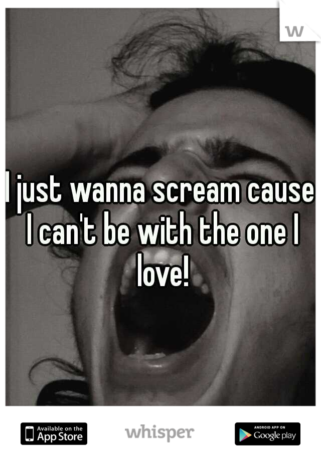 I just wanna scream cause I can't be with the one I love!