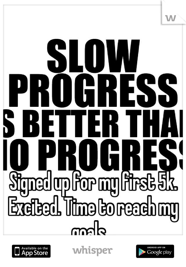 





Signed up for my first 5k. Excited. Time to reach my goals...