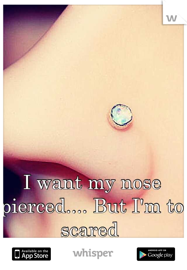 I want my nose pierced.... But I'm to scared 
