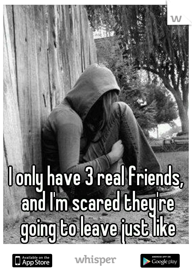 I only have 3 real friends, and I'm scared they're going to leave just like everyone else.. 