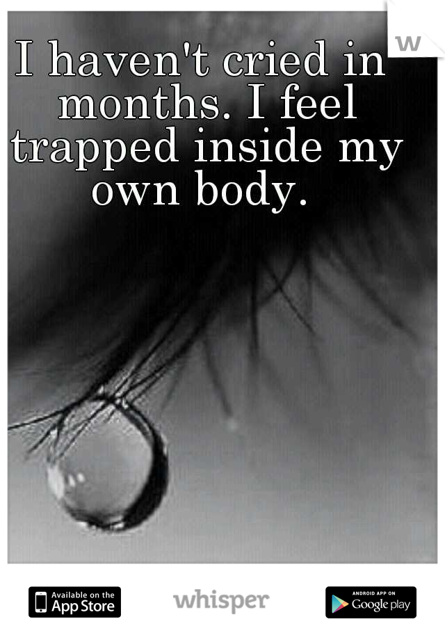 I haven't cried in months. I feel trapped inside my own body. 