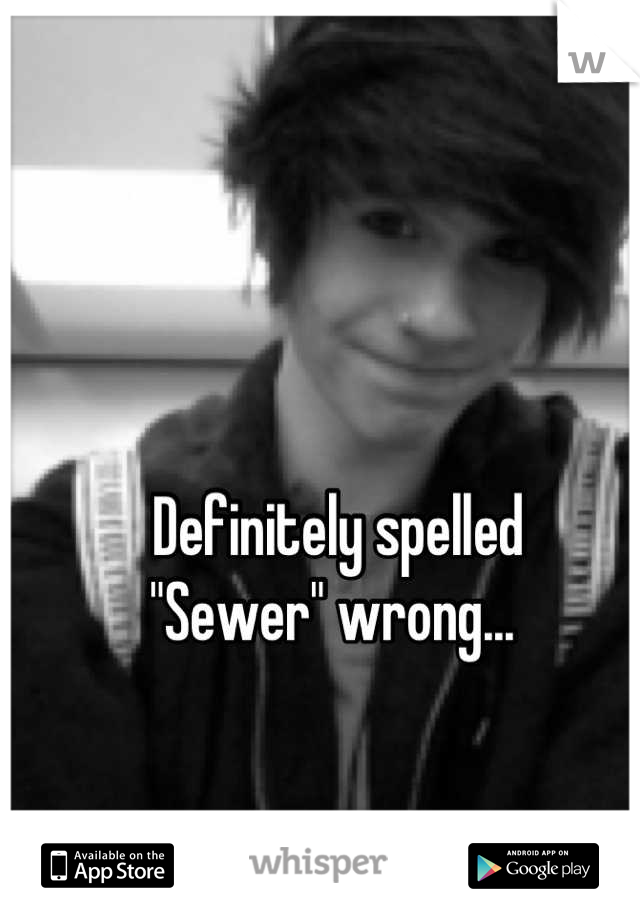 Definitely spelled 
"Sewer" wrong... 
