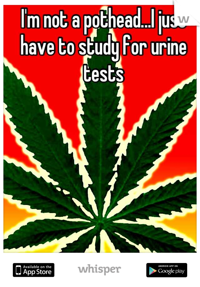 I'm not a pothead...I just have to study for urine tests


