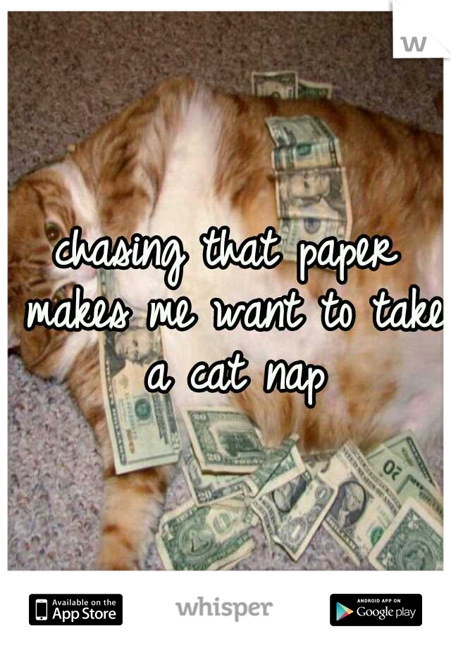 chasing that paper makes me want to take a cat nap