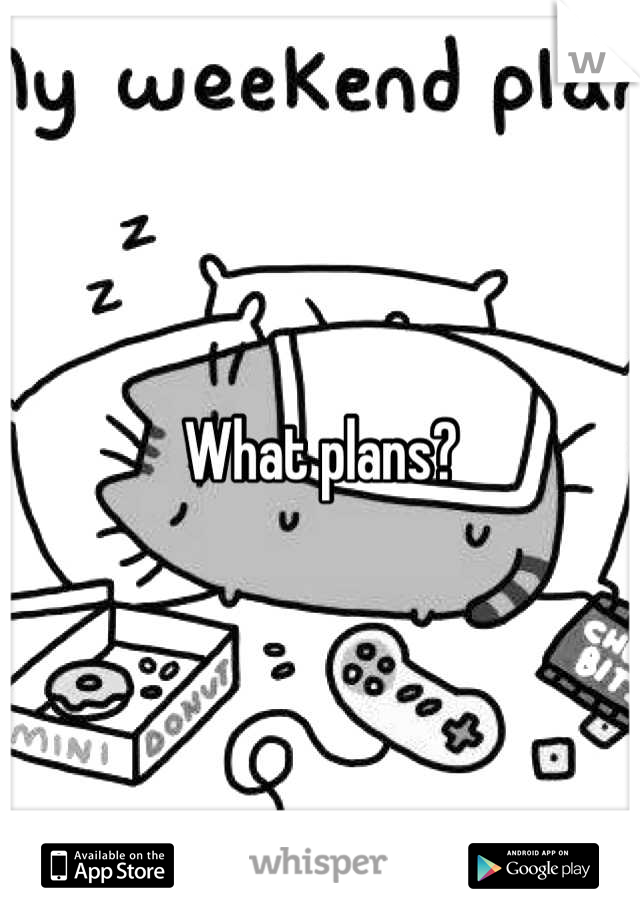 What plans?