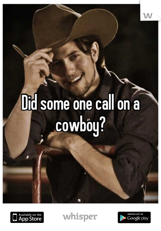 Did some one call on a cowboy?