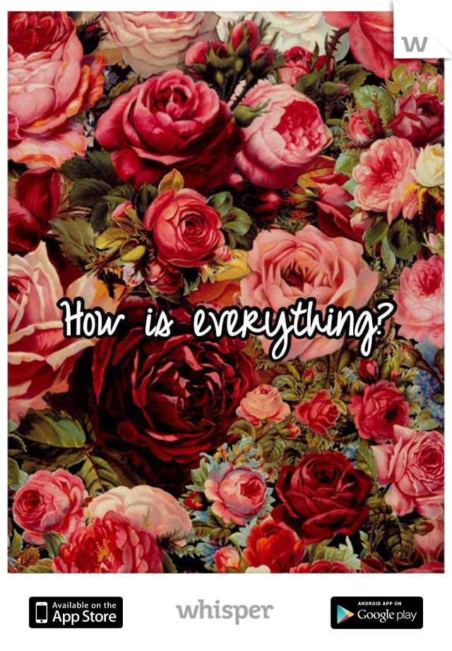 How is everything?