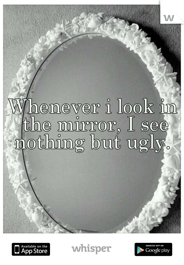 Whenever i look in the mirror, I see nothing but ugly. 