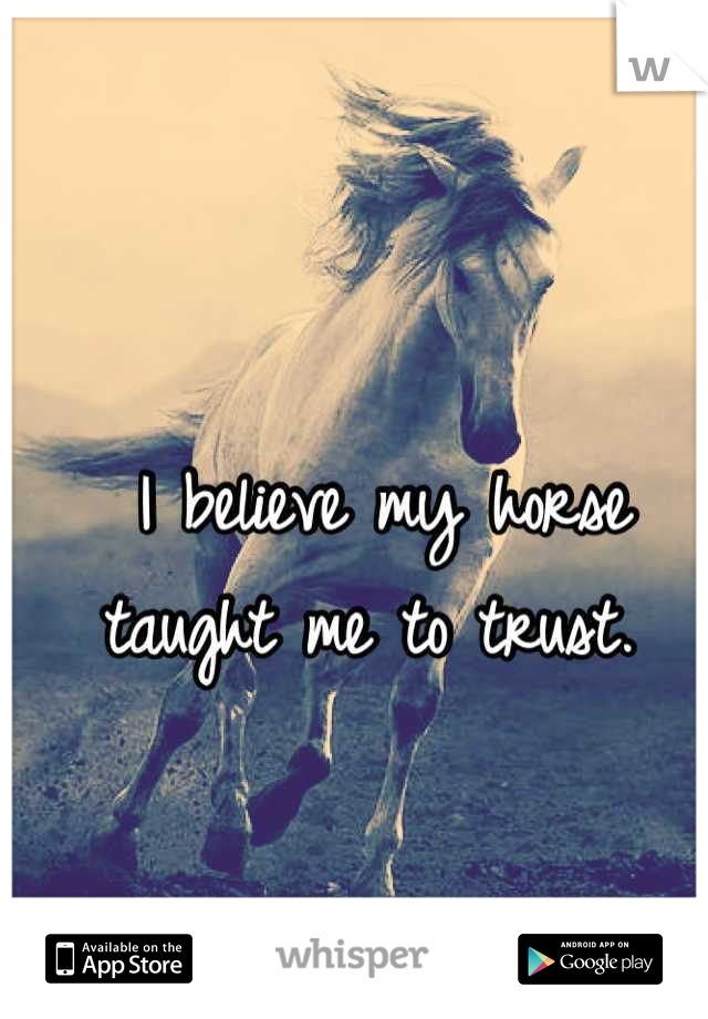 I believe my horse taught me to trust. 