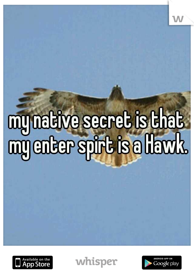my native secret is that my enter spirt is a Hawk.