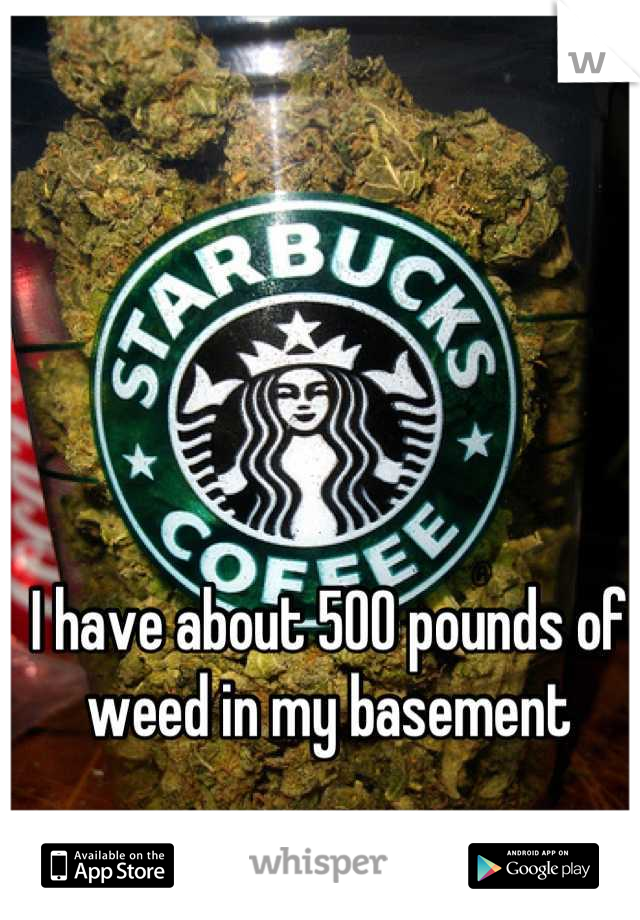 I have about 500 pounds of weed in my basement