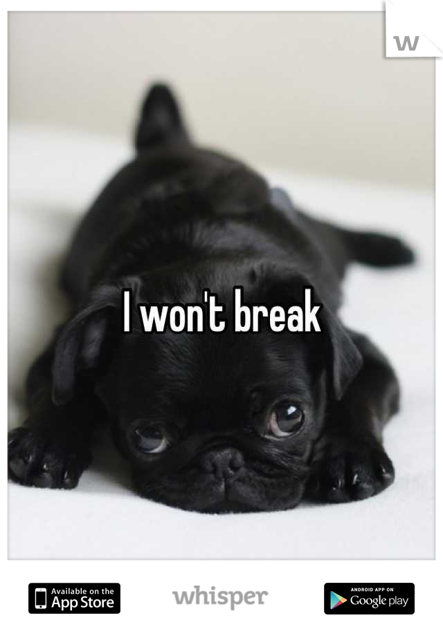 I won't break