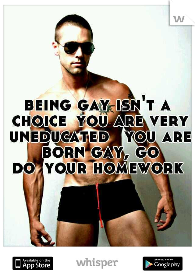 being gay isn't a choice
you are very uneducated 
you are born gay, go do
your homework 