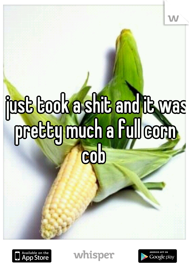 I just took a shit and it was pretty much a full corn cob 