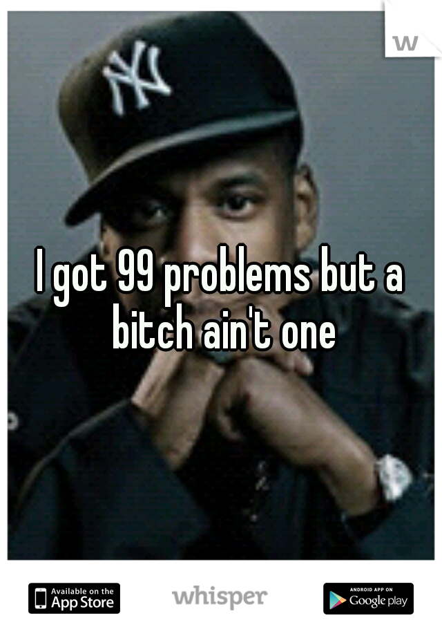 I got 99 problems but a bitch ain't one