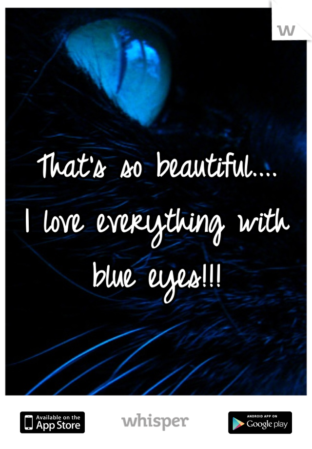 That's so beautiful.... 
I love everything with blue eyes!!!