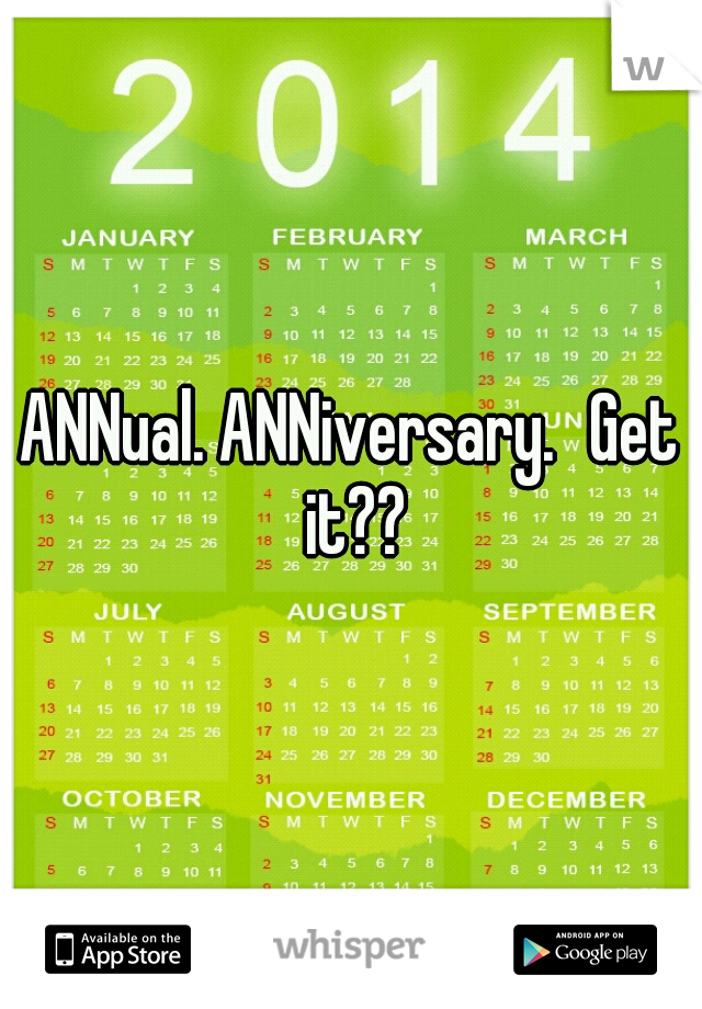 ANNual. ANNiversary.
Get it??