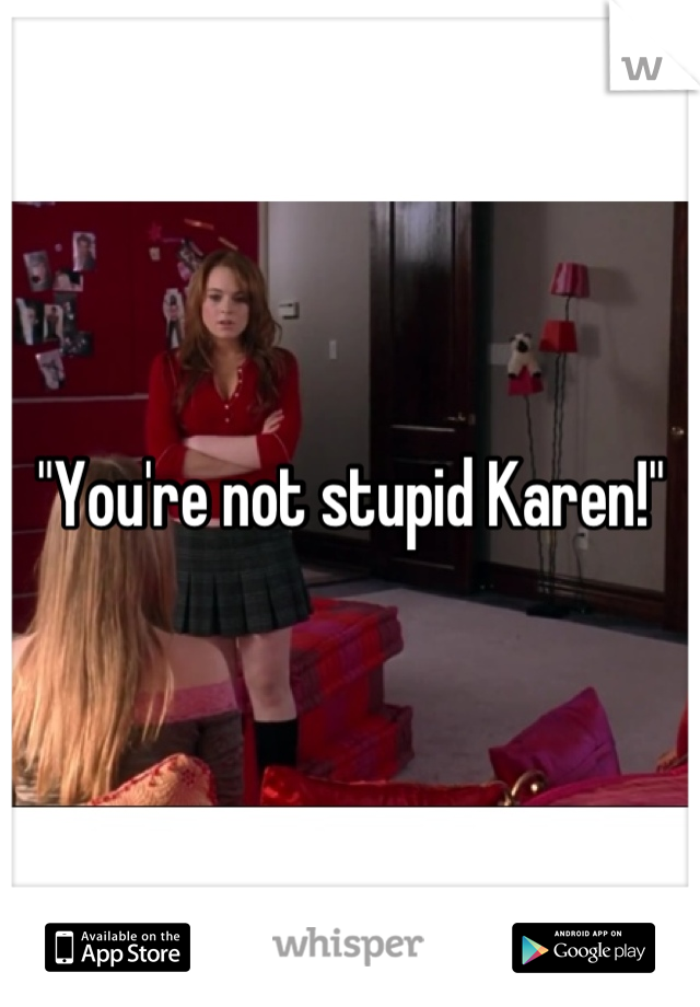 "You're not stupid Karen!"