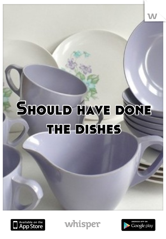 Should have done the dishes