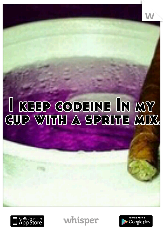 I keep codeine In my cup with a sprite mix..