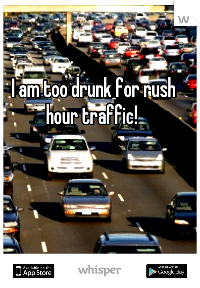 I am too drunk for rush hour traffic! 