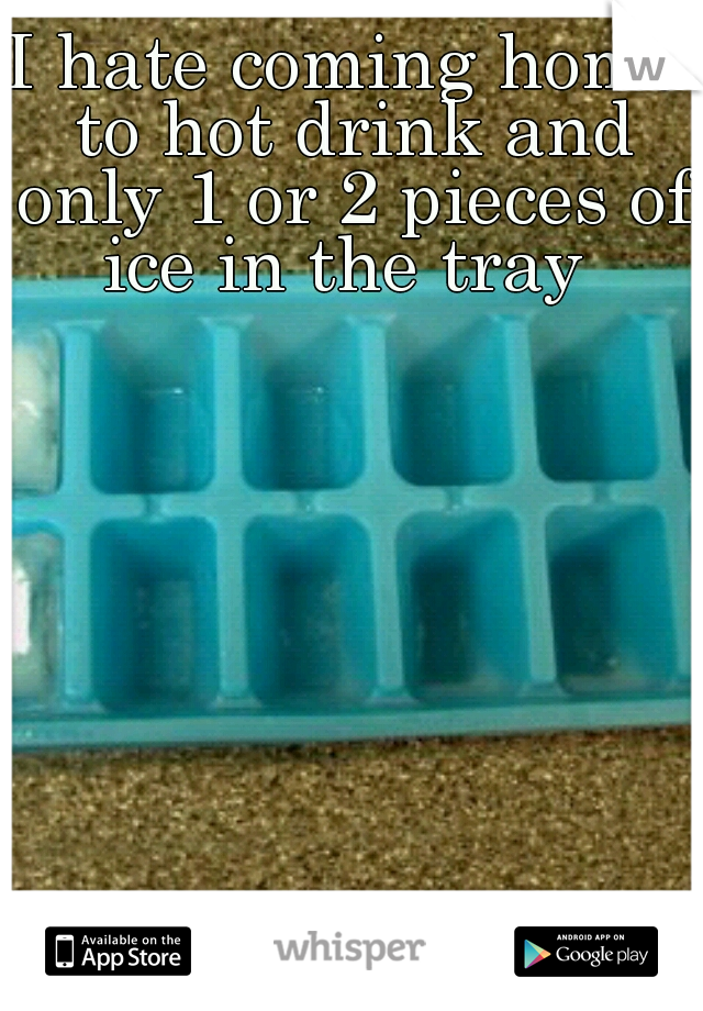 I hate coming home to hot drink and only 1 or 2 pieces of ice in the tray 