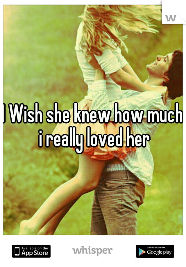 I Wish she knew how much i really loved her