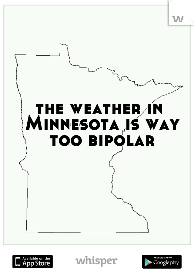 the weather in Minnesota is way too bipolar