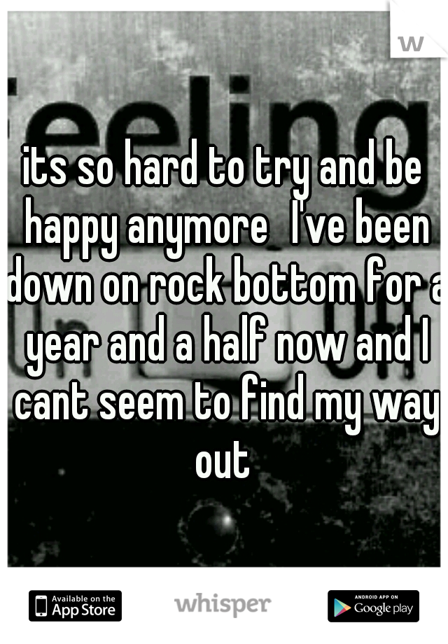 its so hard to try and be happy anymore
I've been down on rock bottom for a year and a half now and I cant seem to find my way out 