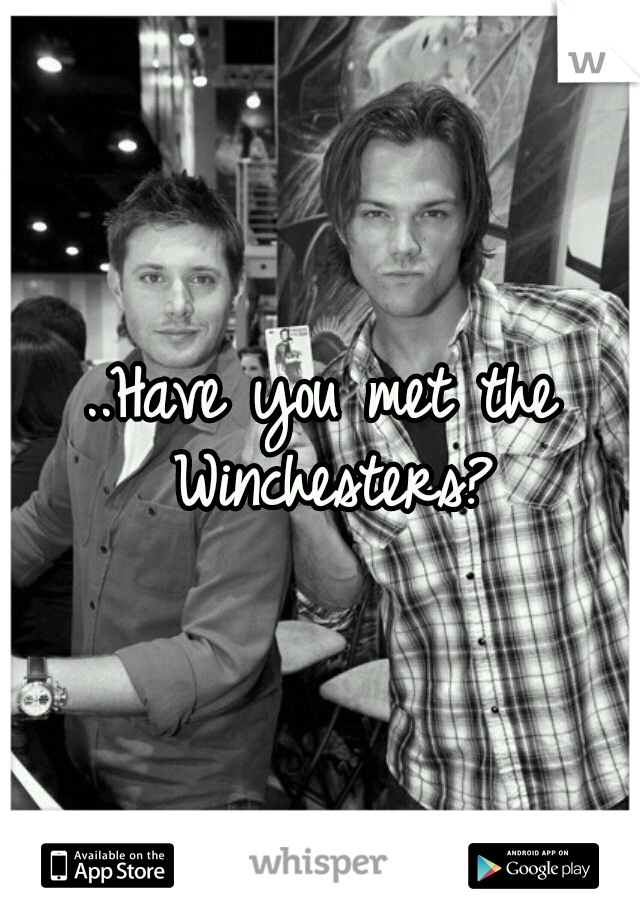 ..Have you met the Winchesters?