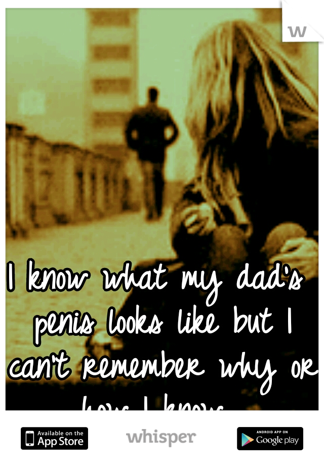 I know what my dad's penis looks like but I can't remember why or how I know...