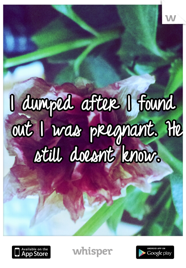 I dumped after I found out I was pregnant. He still doesnt know.