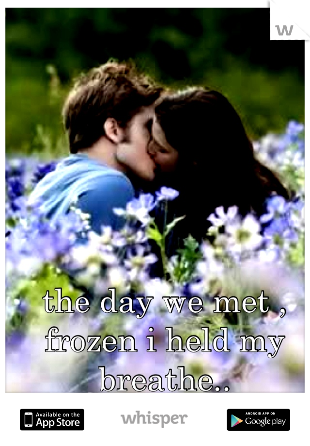 the day we met , 
frozen i held my breathe..