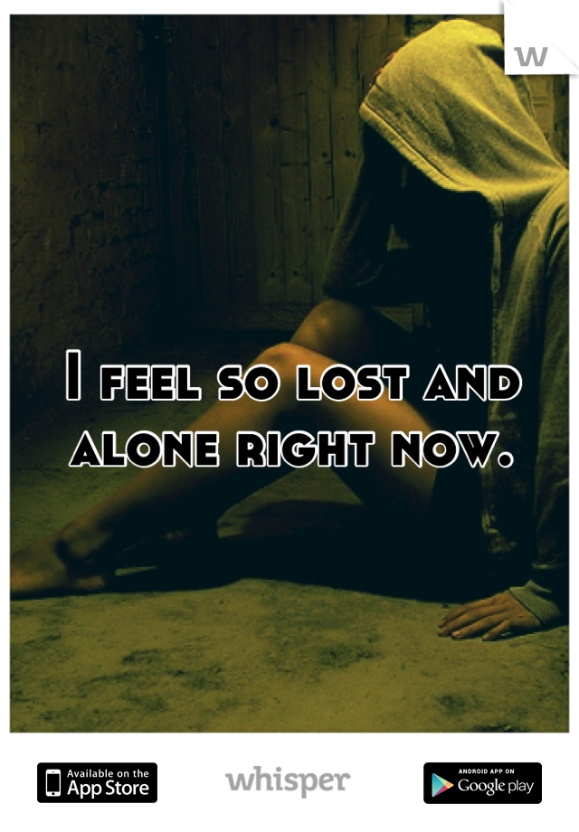 I feel so lost and alone right now.
