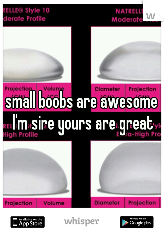 small boobs are awesome I'm sire yours are great