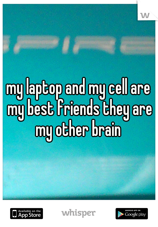 my laptop and my cell are my best friends they are my other brain 