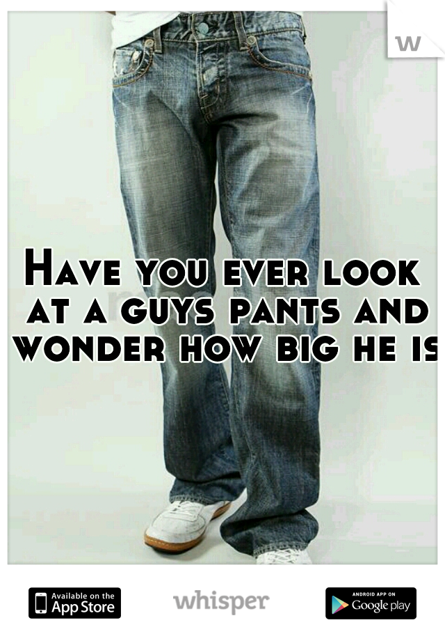 Have you ever look at a guys pants and wonder how big he is.