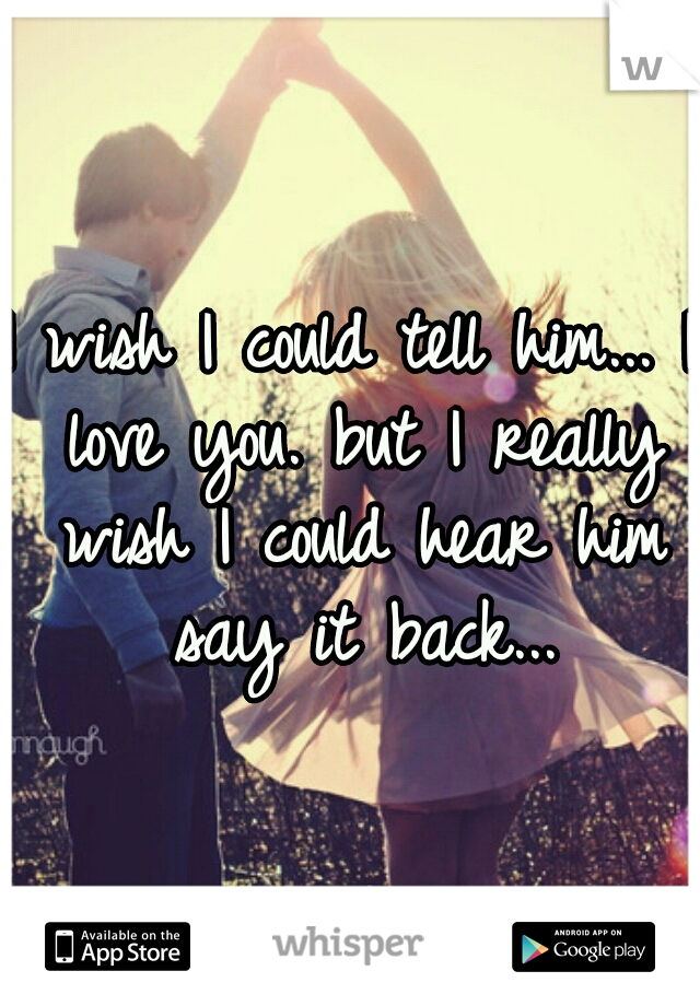 I wish I could tell him...
I love you.
but I really wish I could hear him say it back...