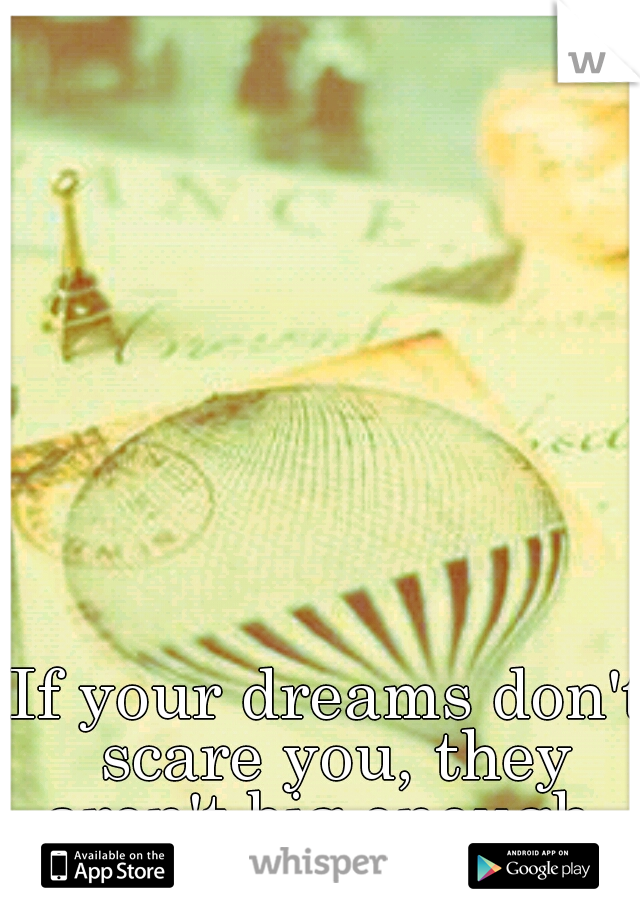 If your dreams don't scare you, they aren't big enough. 