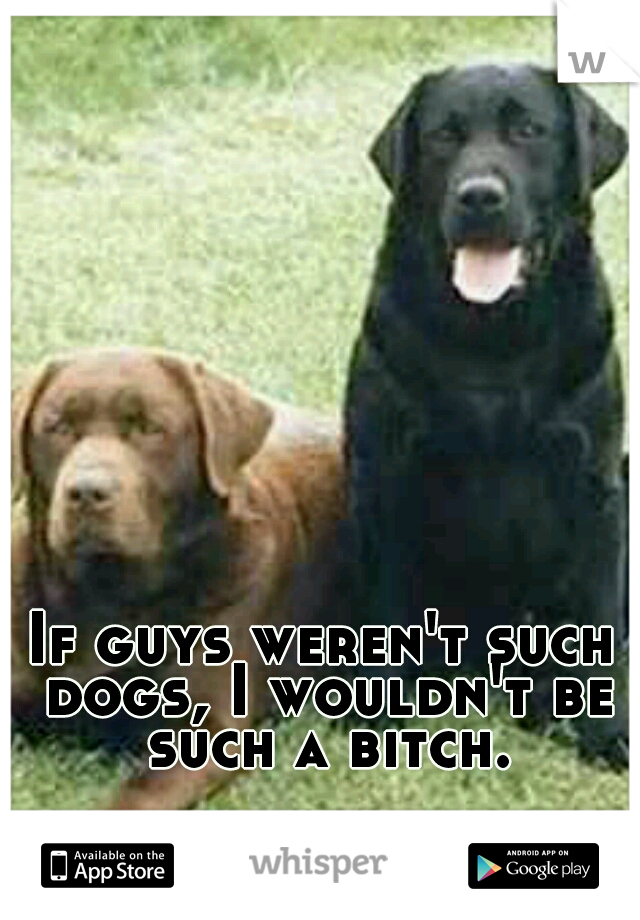 If guys weren't such dogs, I wouldn't be such a bitch.