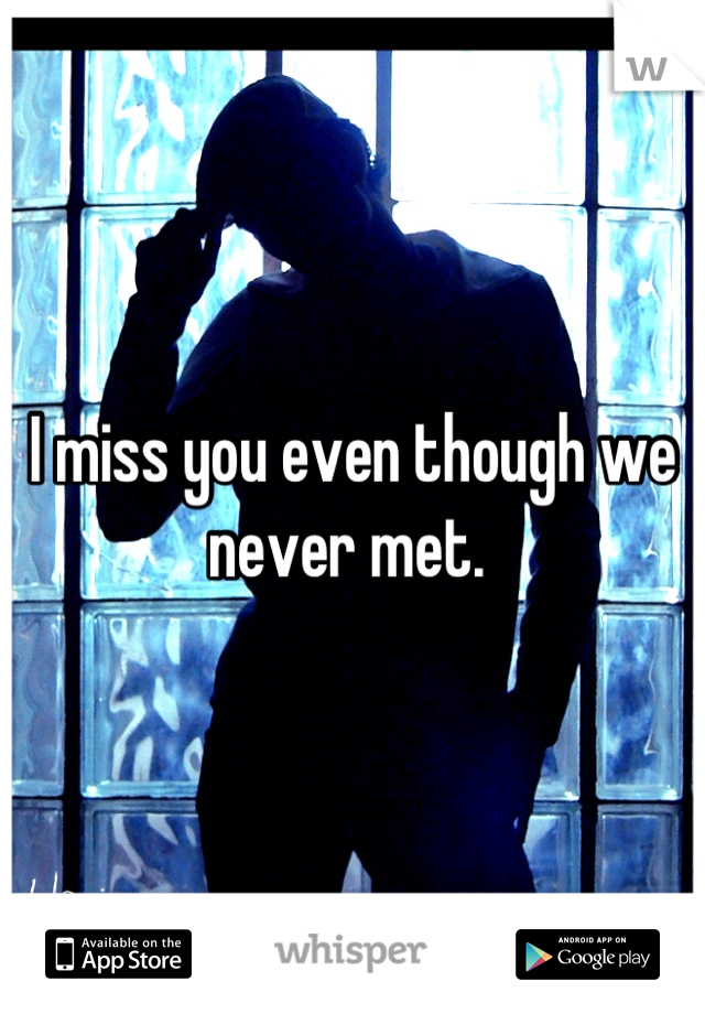 I miss you even though we never met. 