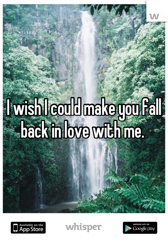 I wish I could make you fall back in love with me. 