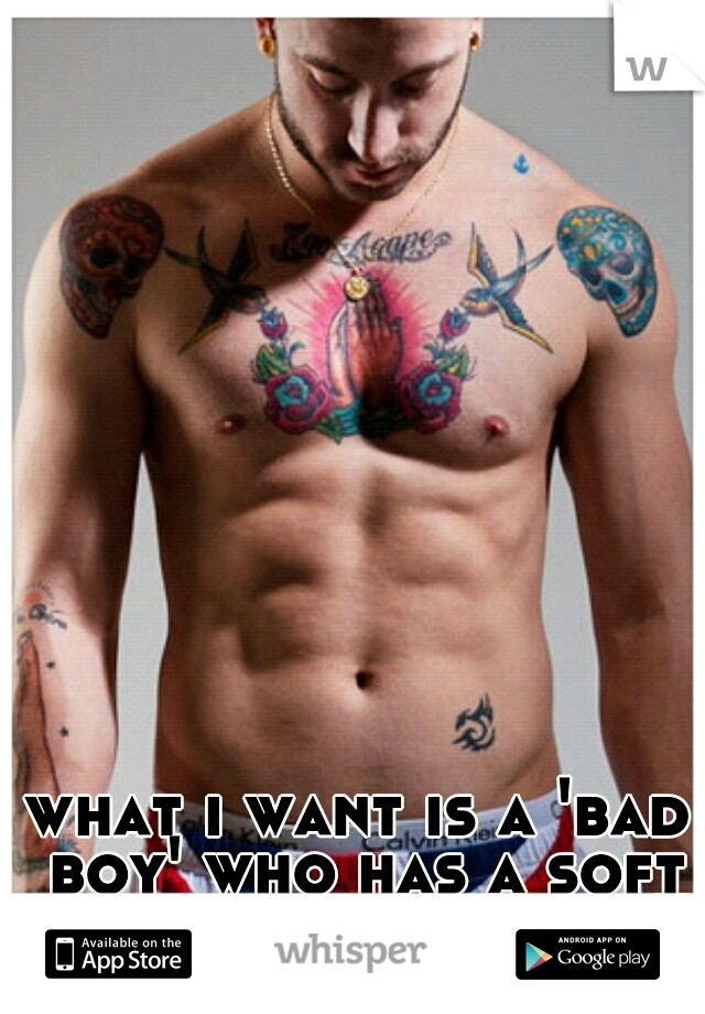 what i want is a 'bad boy' who has a soft spot just for me <3