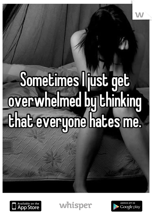 Sometimes I just get overwhelmed by thinking that everyone hates me.