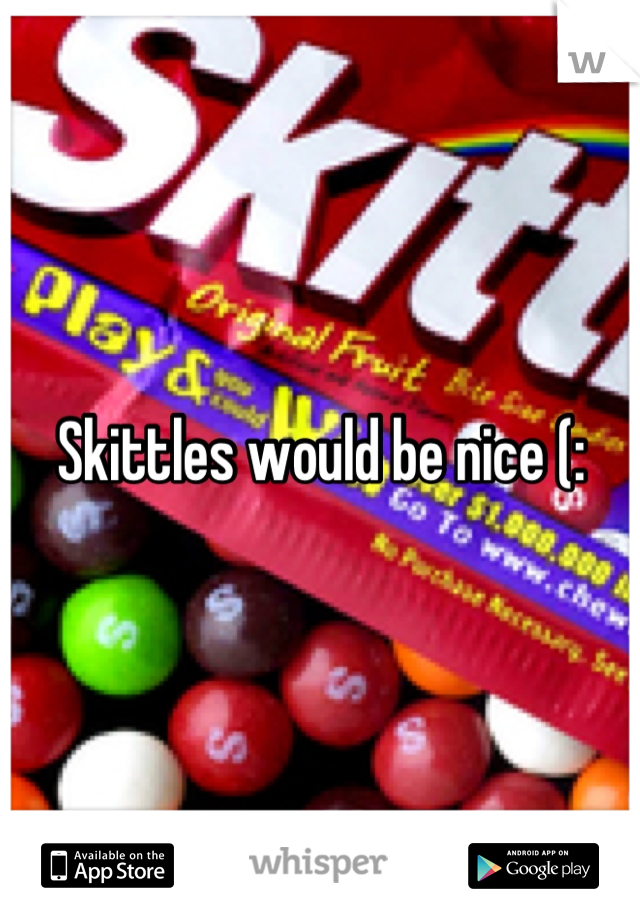 Skittles would be nice (: