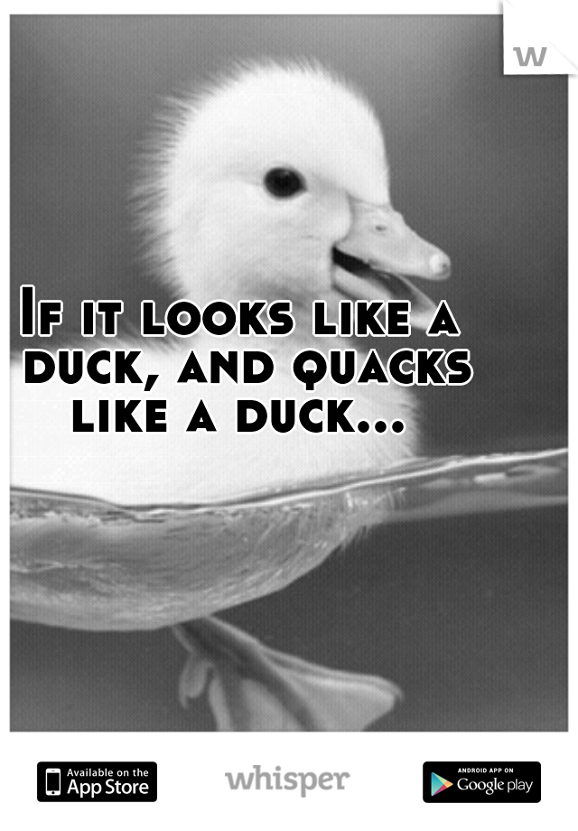 If it looks like a duck, and quacks like a duck... 